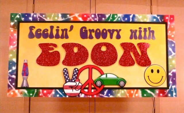 sixties theme groovy sign