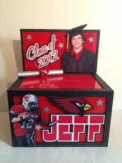 football graduation gift card box