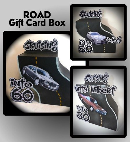 3d road as a gift card box