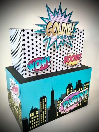 super hero gift card money box for a comic themed party