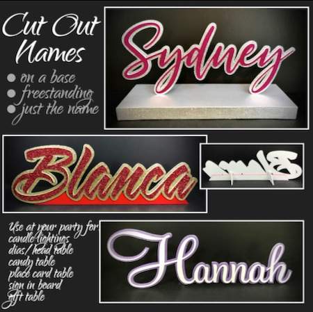 foamcore cutout names for parties