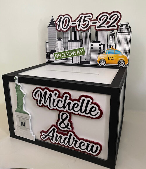 New York themed wedding gift card box
